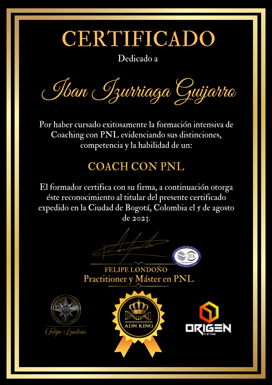 Certificado de Coach con PNL